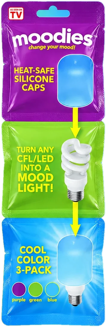 Moodies Cool Color 3-pack: purple, green and blue