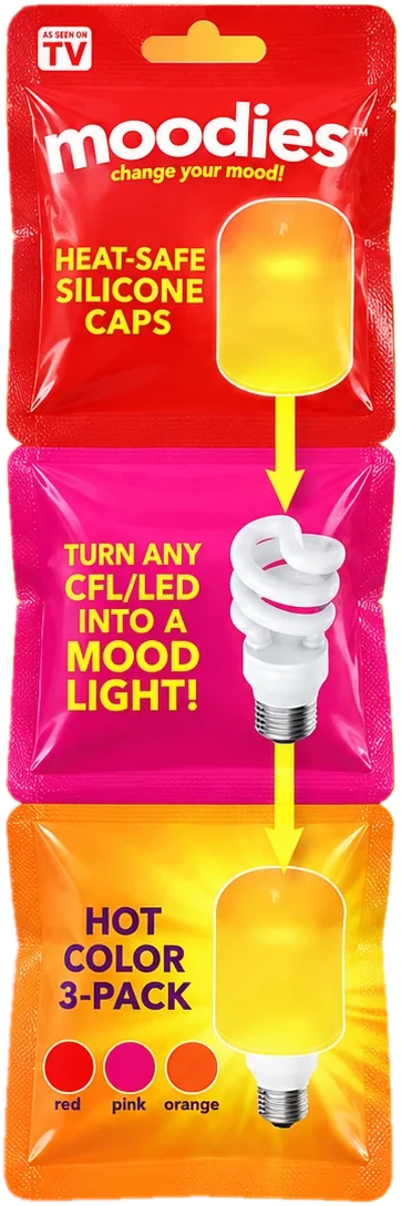 Moodies Hot Color 3-pack: red, pink and orange